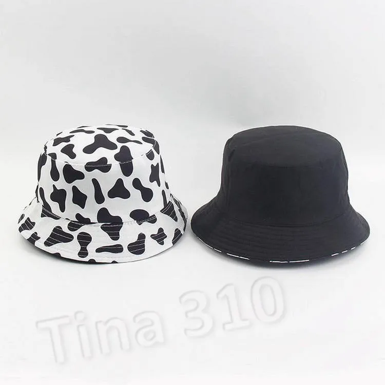 Milch Cow Print Fisherman Hat Women's Double Bucket Hat Mäns Animal Design Panda Hat Party Mössor 3 Style T2C5254