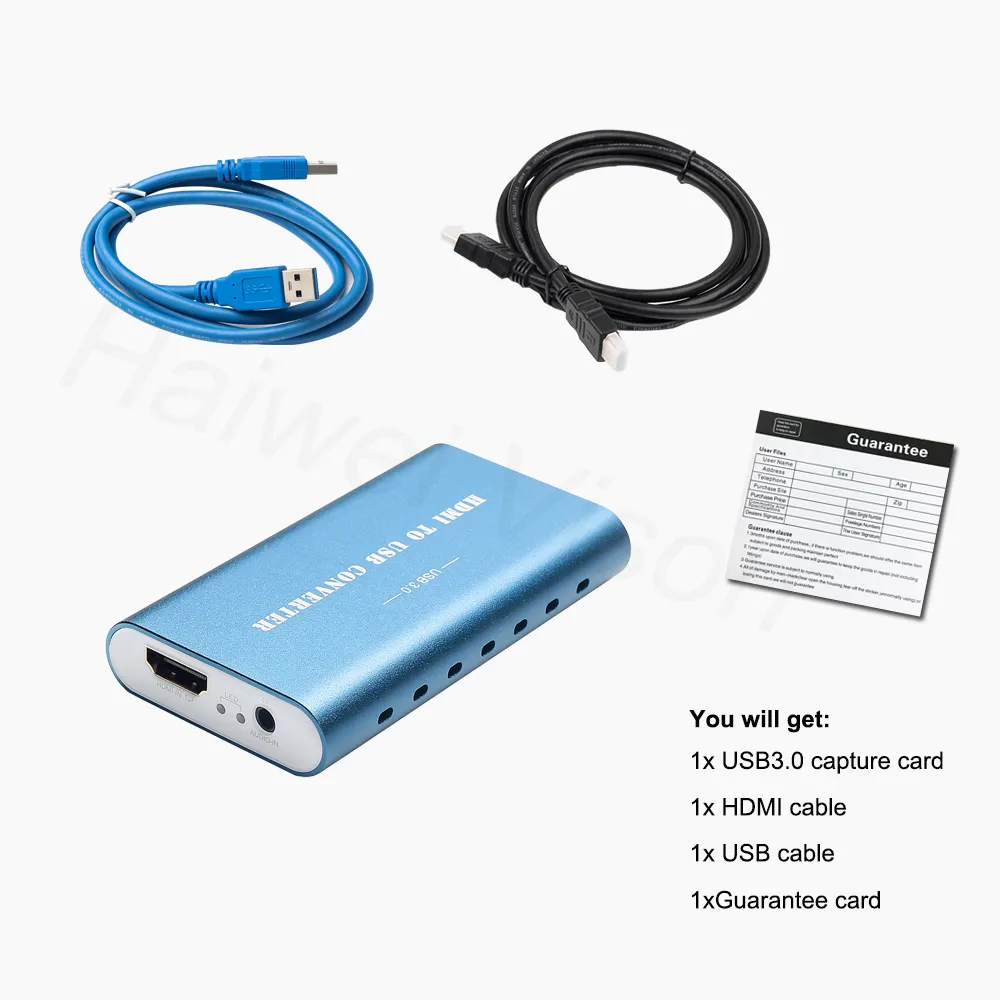 Carte De Capture Vidéo USB 3.0 HDMI Vers USB C 4K 1080p 60FPS - Streaming Jeux, OBS, Compatible Windows Mac PS5 Switch