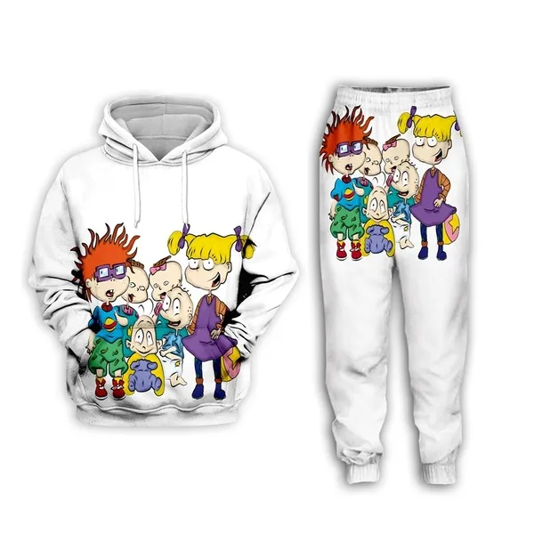 Yeni Erkek / Bayan Karikatür Rugrats Günlük Moda Hoodies / Sweatpants Hip Hop Tracksuits NJ03 yazdır 90'ların Sanat Komik 3D