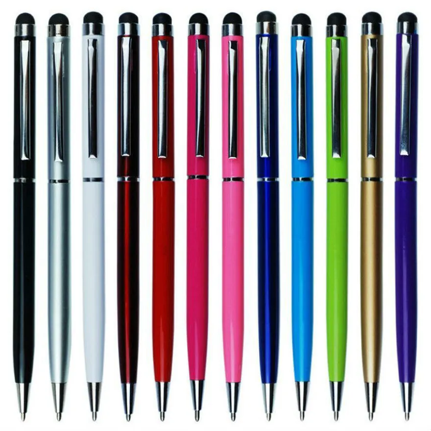 Universal 2 in 1 Capacitive Touch Screen Stylus Pen with Ball Point Pens for Samsung Xiaomi LG Smart Phones Tablet 200pcs