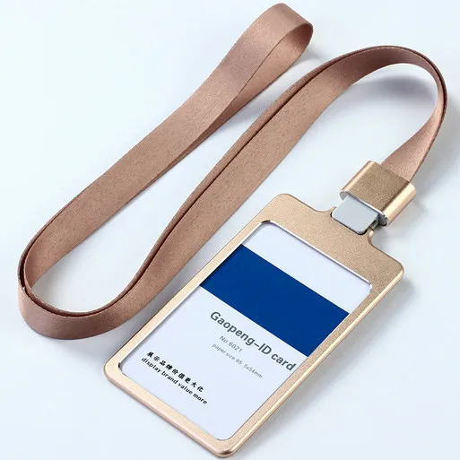 Wholesale High Gloss Business ID Card Holder With 1.5cm Neck Strap