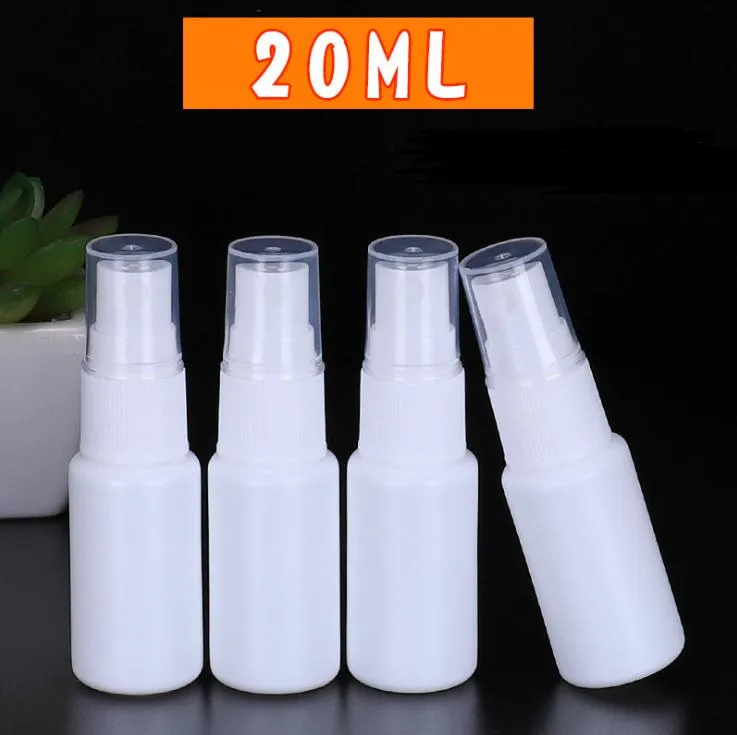 20ml 0,66 oz fine brume Mini blanc Vaporisateurs avec pompe de pulvérisation Cap pour les huiles essentielles, Voyage, Parfums réutilisables Vider SN4515 de bouteilles en plastique