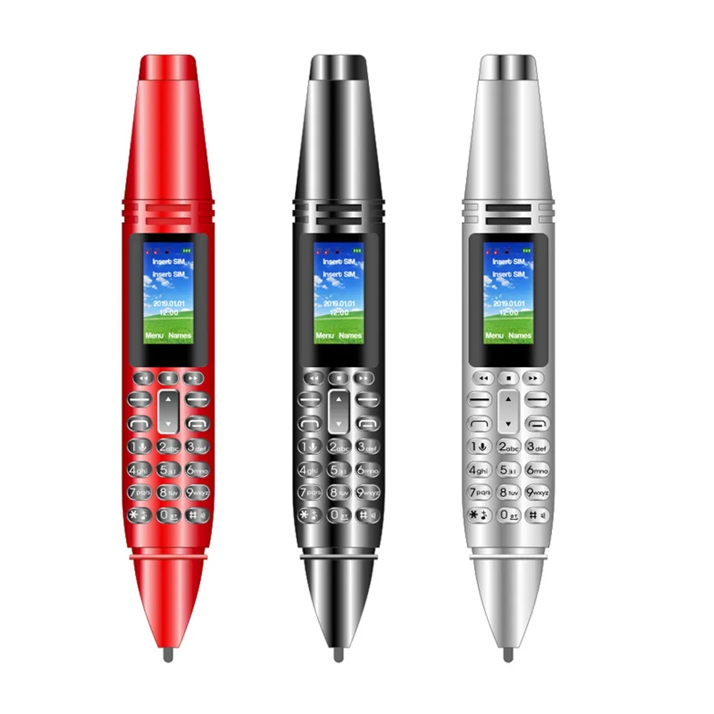 6 i 1 multifunktion AK007 Pen Mini-mobiltelefoner 0.96 "Tiny Screen GSM Dual SIM-kamera Flashlight Bluetooth Dialer Mobiltelefon med inspelning