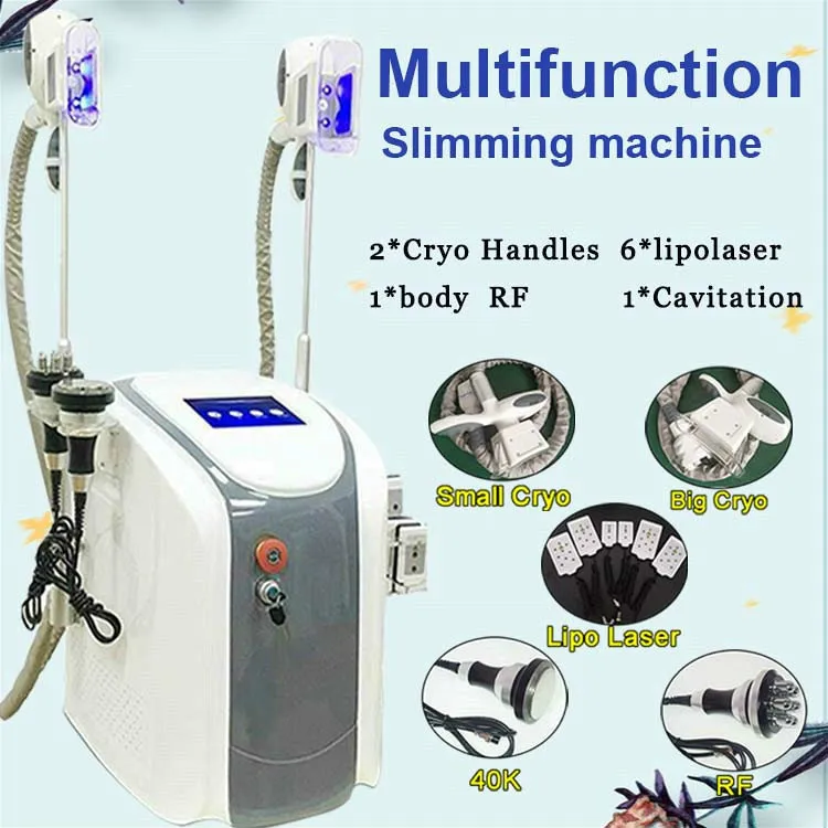 2021 Ny ankomst Cryolipolyss Beauty Machine Fat Freezing Cavitation RF Lipolaser Vakuum Fettfrysning Vikt Minska maskinen