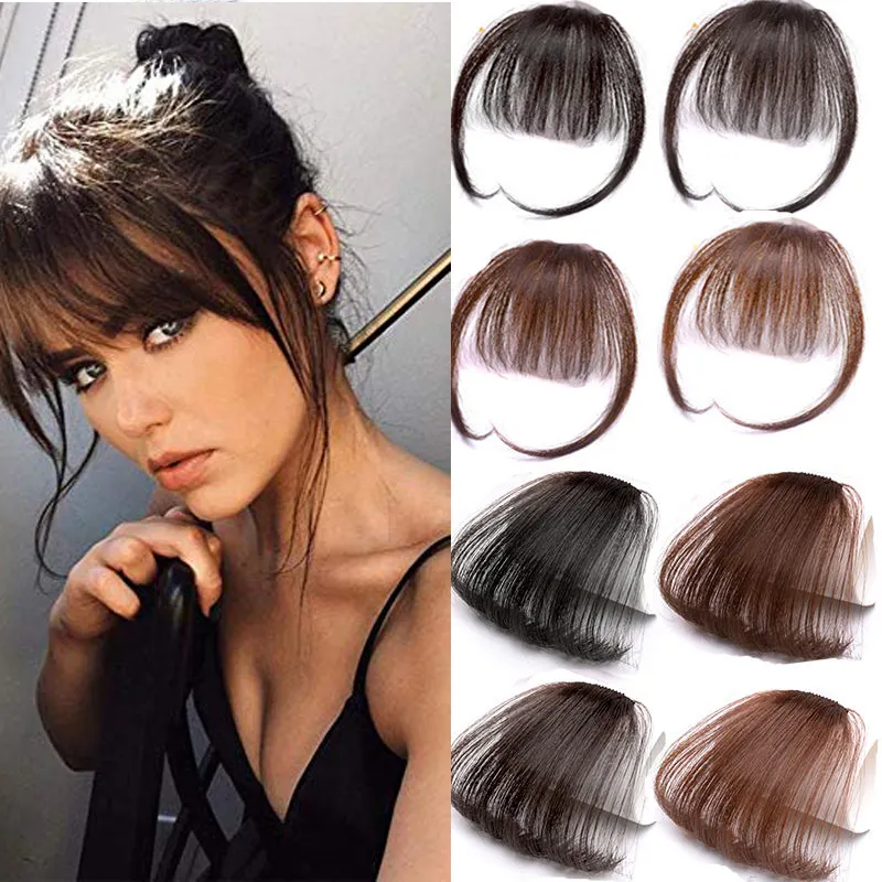 Dilics Clip in Haar Bangs Haarsnikel Accessoires Synthetische nepbony Haar stuk Clip in Hair Extensions