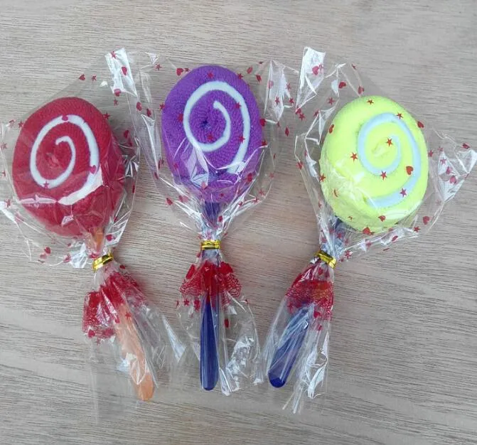 Handduk 20 stycken lollipop tårta färgglada godis kreativa presenthanddukar bomull härlig