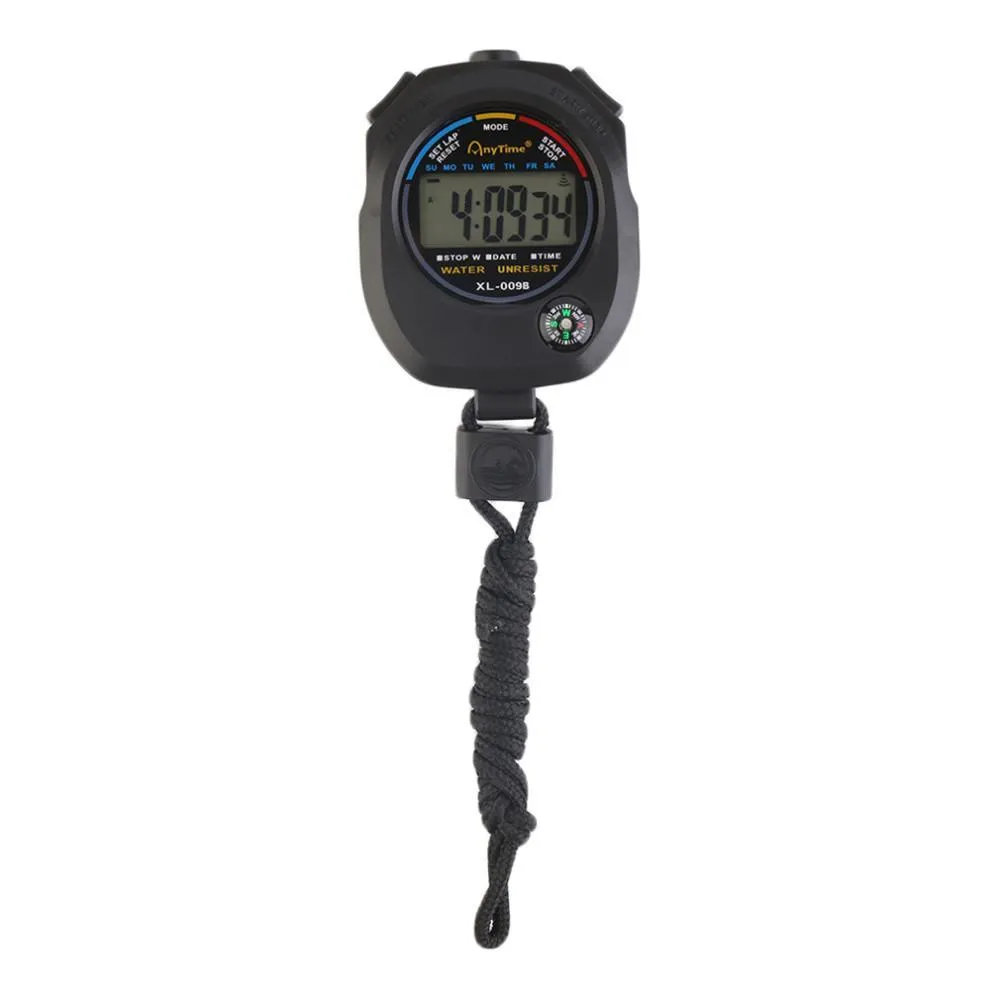 Professionell vattentät digital LCD-inbyggd Compass Stopwatch Chronograph Timer Counter Sport Alarm Elektronisk klocka för friidrott