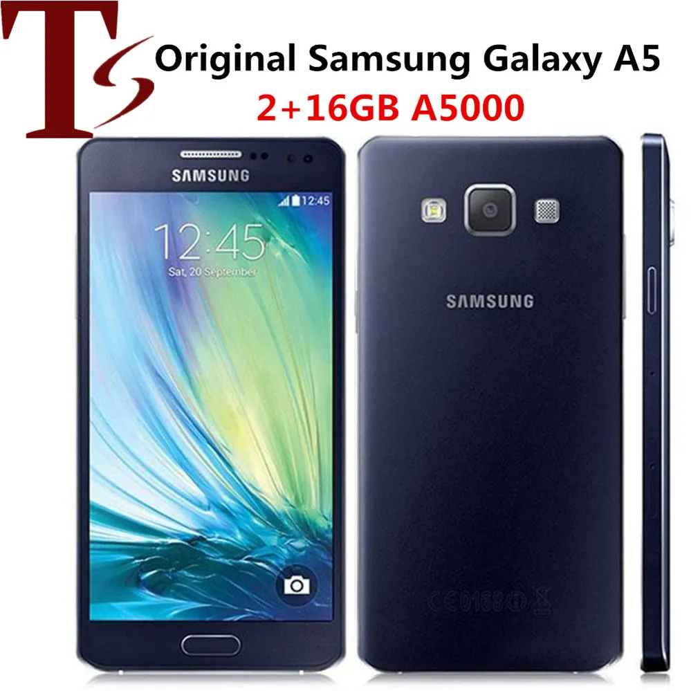 Oryginalny Samsung Galaxy A5 A5000 RAM 2GB ROM 16 GB Quad Core 5.0 "13.0mp Dual Sim odnowiony odblokowany inteligentny telefon