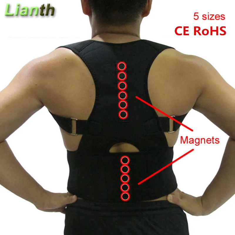 CE RoHS Магнитная терапия Корректор осанки для мужчин и женщин для студентов спине помощи Регулируемые Подтяжки плечо поддержки T174K03 CX200818