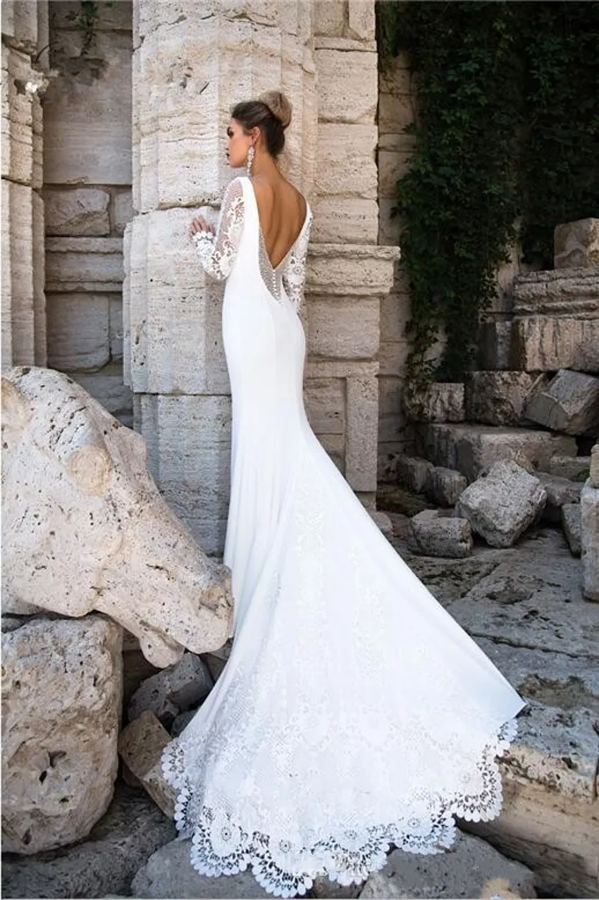Mermaid wedding dress clearance low back