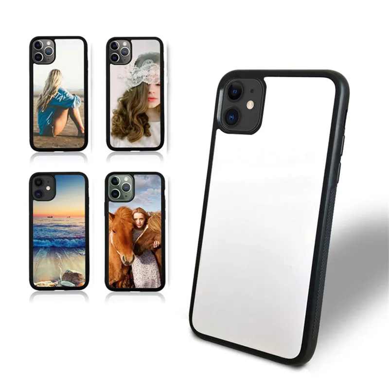 Custom Design 2D Mdf Sublimation Blanks Phone Case With Soft Rubber Back Cover And Aluminum