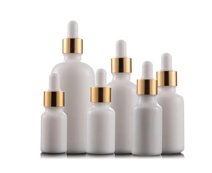 Bouteilles de parfum d'huile essentielle de porcelaine blanche e bouteilles de liquide réactif pipette compte-gouttes bouteille d'aromathérapie 5 ml-100 ml vente en gros gratuit DHL
