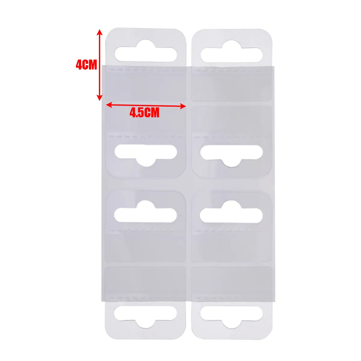 200pcs/set 4.5*4cm PVC Slot Hole Adhesive Hang Tabs Tags Hook For Store Retail Display