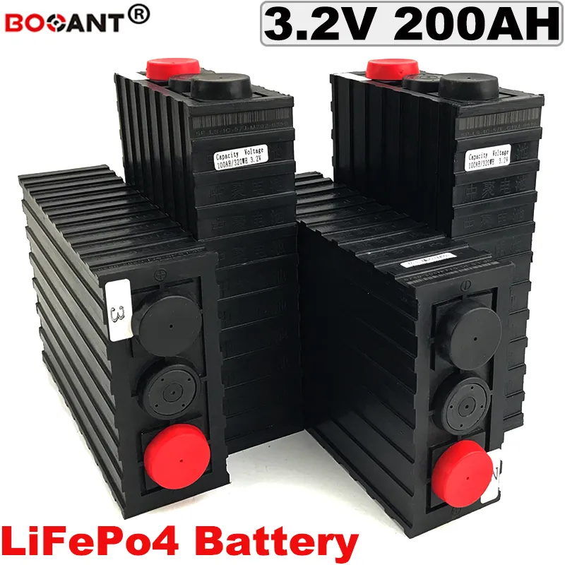 Kostenloser Versand Deep Cycle LiFePo4 Batterie 3,2 V 200Ah Für Elektrofahrzeug Fahrrad Lithium 12 V 24 V 36 V 48 V