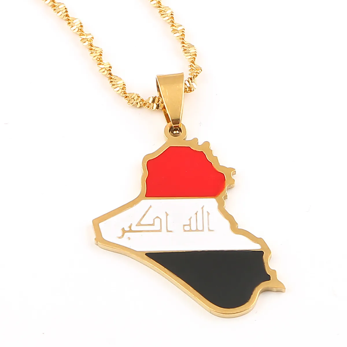 Emaille Irak Karte Flagge Anhänger Halskette Gold Silber Farbe Landkarten  Halskette Schmuck Von 3,78 €
