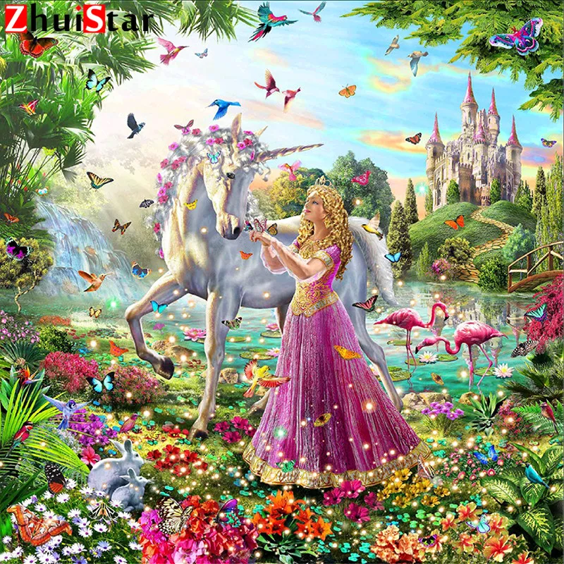 Diamond Embroidery 3D DIY Diamond Schilderen Cross Stitch Kits Unicorn Picture Mosaic Pattern Arts and Crafts New Year Kits XY1