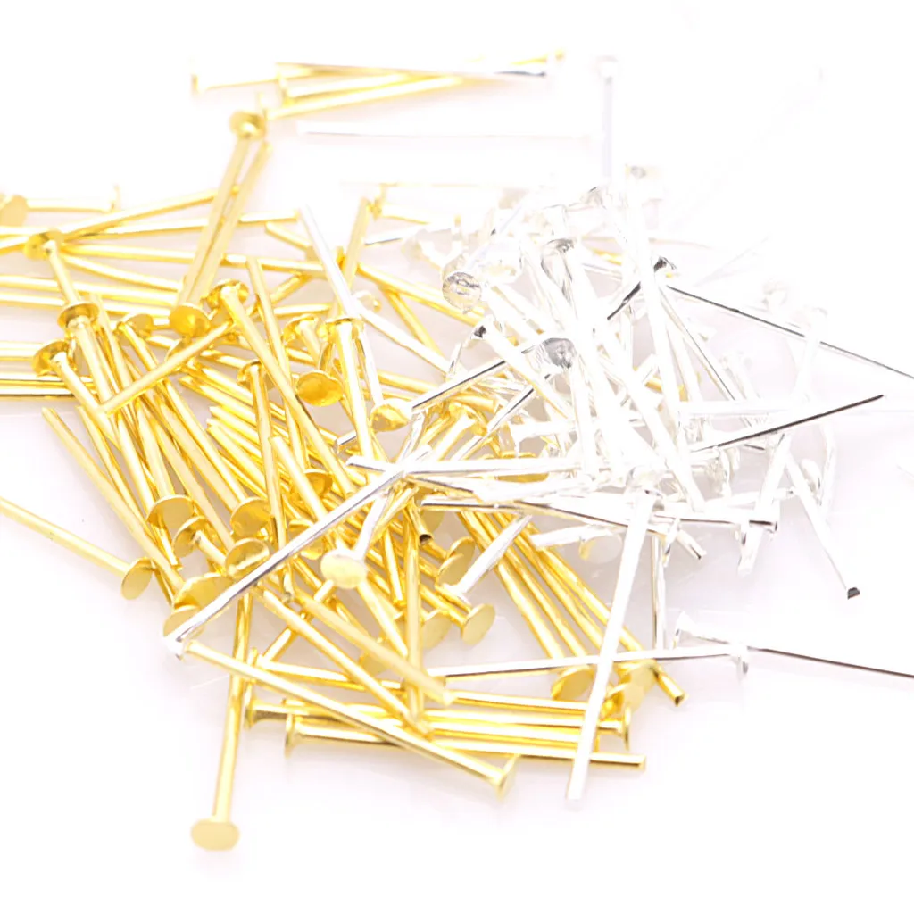 200 Pz/lotto Gioielli Che Fanno Forniture Testa Piatta Perlina Ago Ago FAI DA TE Accessori Per Gioielli Orecchini Headpins Risultati