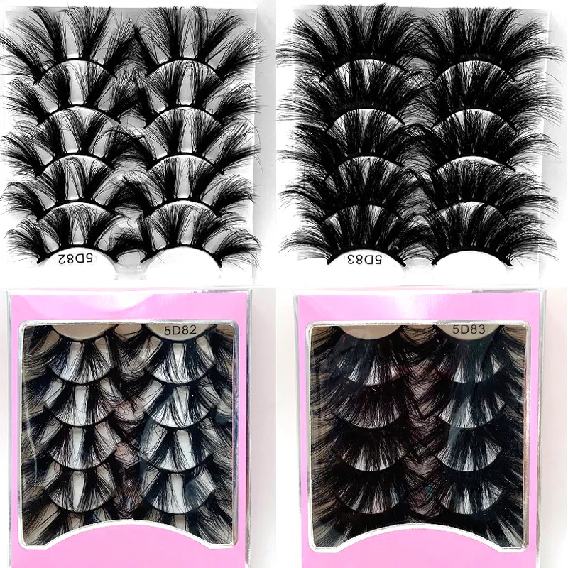 25mm 5Pairs cílios fofos 3d faux mink cílios longos e grossos cílios falsos cílios chicote vendedores maquiagem