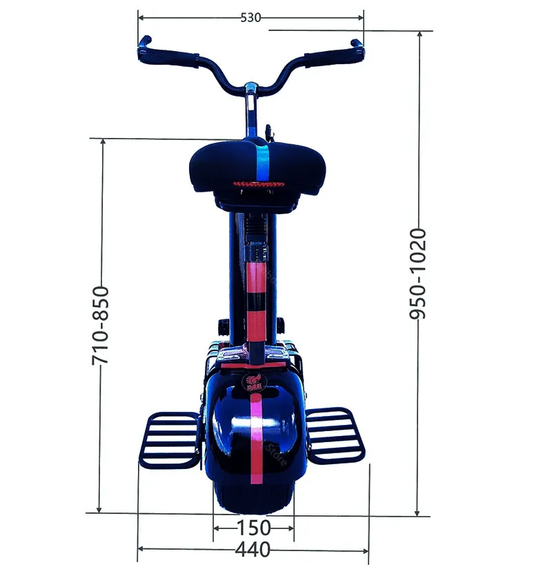 New Electric Unicycle With Seat Self Balancing Scooters 10 Inch Portable One Wheel Electric Scooter Range 120KM 800w 60V (7)