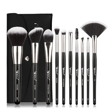 Beili Black Makeupブラシセットプロフェッショナルブラシ基礎粉輪郭アイシャドウメイクアップブラシCX200717