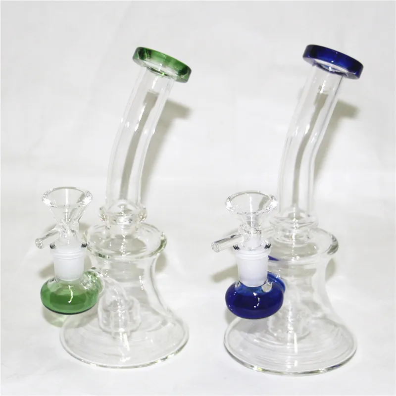 hookahs Small Pink Bong Beaker Bongs Colored Water Pipes 14mm Banger Dab Oil Rigs Heady Glass Shisha 7.4 inchs