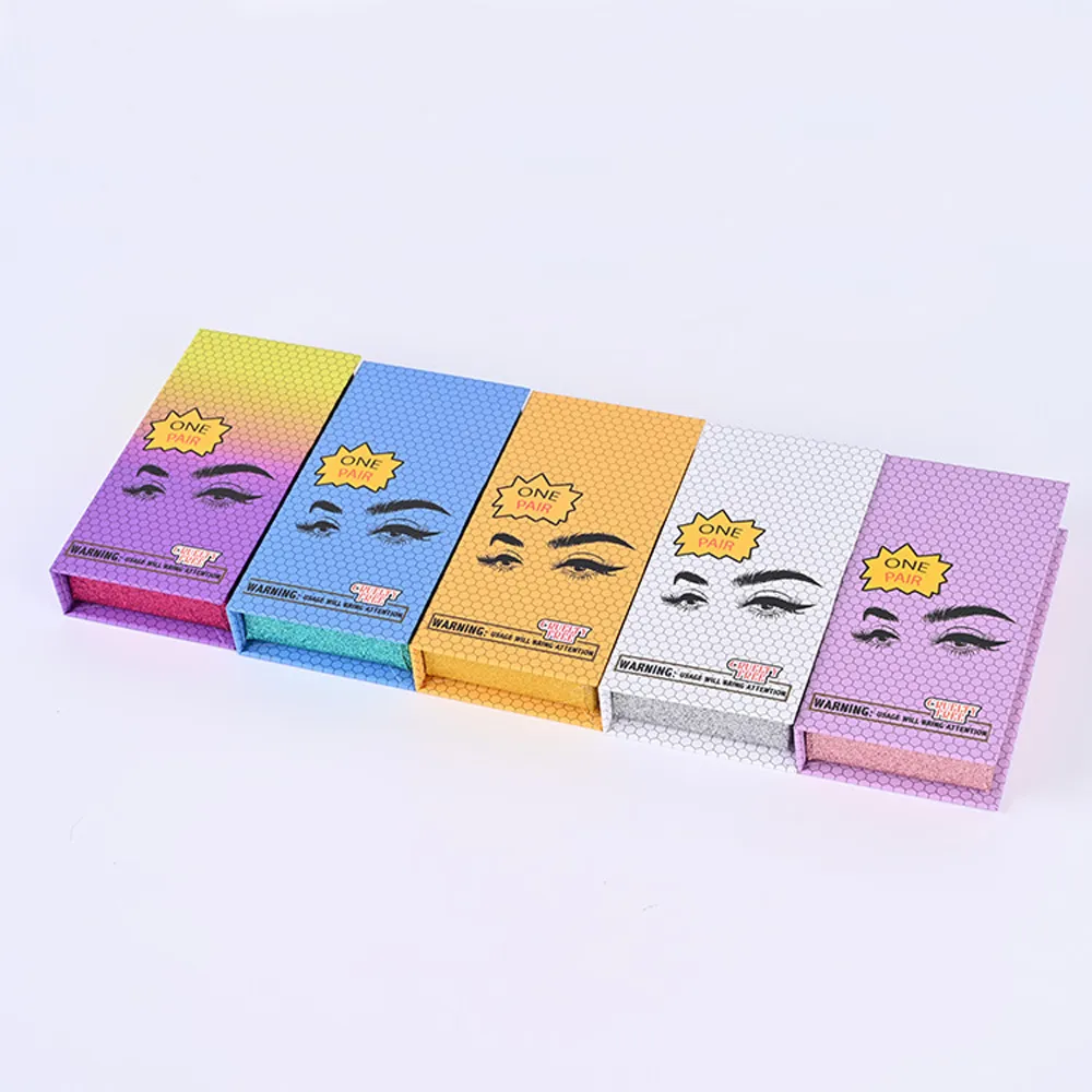 Empty Mink Lash Eyelashes Packaging Box White Blue Yellow Purple for Choose Eyelash5876236