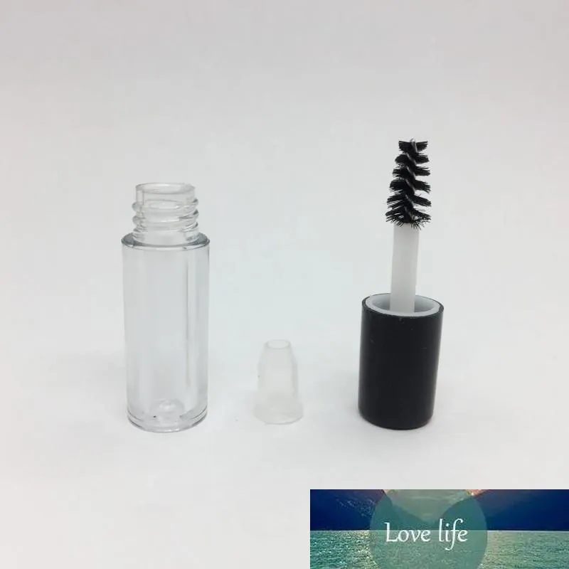 0.8ml plastik mini açık boş maskara tüpü, kirpik büyüme ortamı maskara için siyah kapak ile