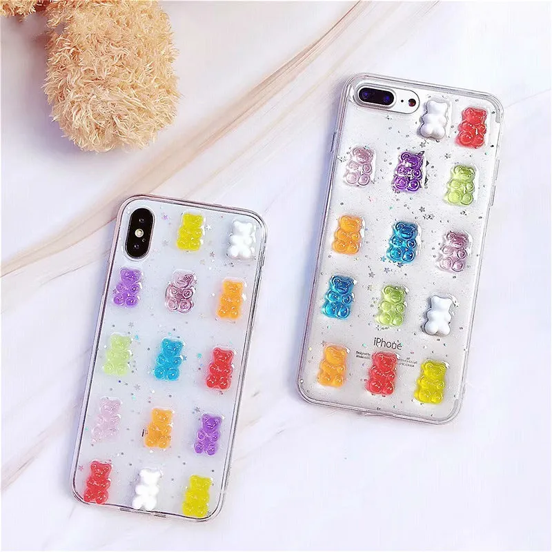 CASSETIFY Gummy Bear ソフトケース Colorful 3D Gummy Bear Silicone Phone Case For IPhone 11 Pro