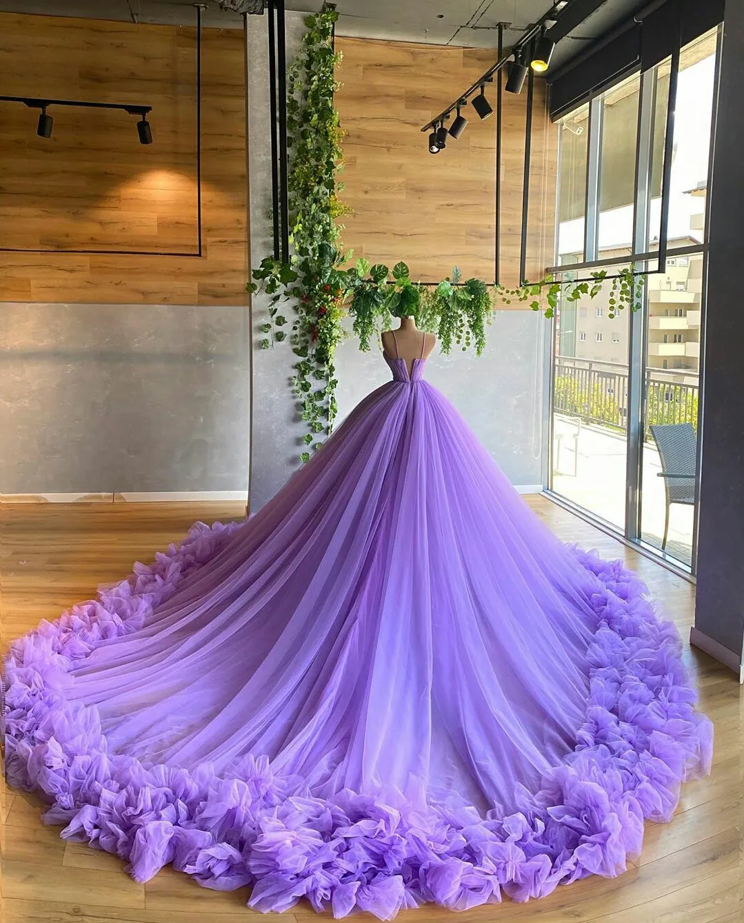 Dresses Purple A Line Tulle Spaghetti Beaded Wedding... From Babynice888,  $162.39 | DHgate.Com
