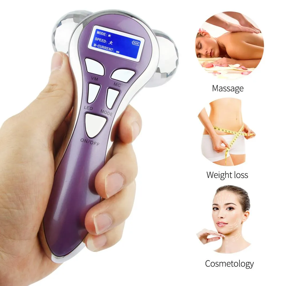 Massaggiatore a rullo elettrico 4D 360 Ruota V Face Lifting Full Body Slimming Ridurre il massaggio del doppio mento Rilassamento Strumento per la cura della pelle