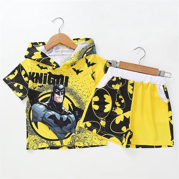 Çocuk Erkek Giysileri Yaz Batman Çocuk Giyim Seti Çocuk T Gömlek + Şort 2 adet Suit Toddler Boy Spor Giysileri Set Çocuk Giyim