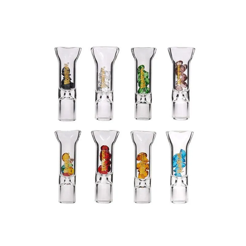 Glass Diamond Cigarette Holder Glass Filter Tips Joint Mouthpiece Tips 8mm Blunt Holder Smoking