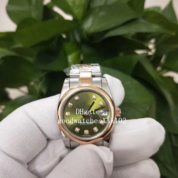 best selling Unisex Watches 18K Rose Gold Two Tone Gold 31mm 36mm 126231 12633 Green Dial Asia ETA 2813 Movement Automatic Ladies Watch