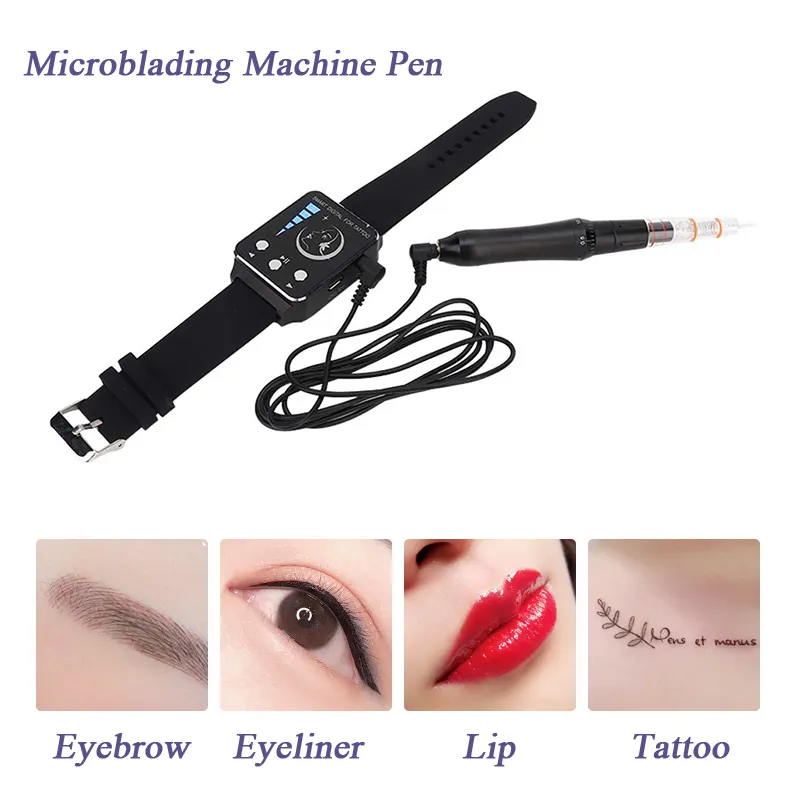 Profesjonalny Mikroblading Powierzchnia Płaski Digital Rotary Tattoo Machine Pistolet do Makeup Trwały Makijaż 3D Haft Brwi Wargi PMU Dostawy