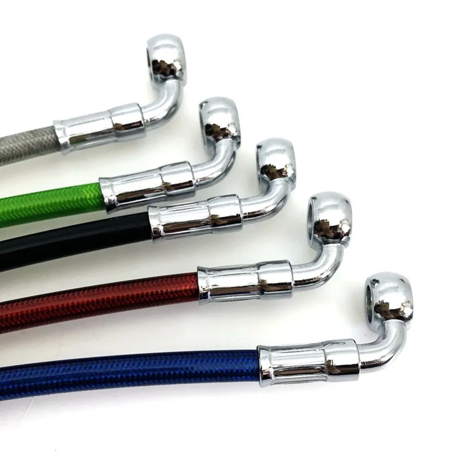 Câble de ligne de tuyau de frein hydraulique pour moto, tuyau d'huile  tressé, Suzuki, Kawasaki, Yamaha, Banjo, 400mm-2200mm, 10mm