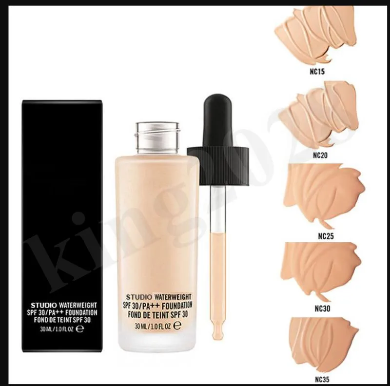 2017 IN MAGAZZINO Nuovo Makeup Studio Waterweight Foundation SPF 30 PA ++ Fondotinta liquido 30 ml Spedizione gratuita