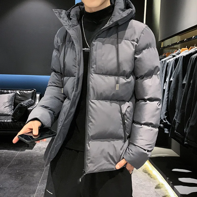 2020 Kış Parkas Ceket Erkekler Yeni Moda Casaco Masculino Rahat Streetwear Isıtıcı Kalınlaşmak Boy Fermuar Kapşonlu Ceketler Erkekler