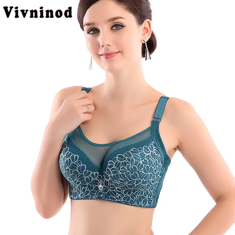 Donne Sexy bralette biancheria intima di pizzo di grandi dimensioni Reggiseni push up e 80 85 90 95 100 B C D Intimo Reggiseno femminile Reggiseno a coppa intera Top lingerie 02664