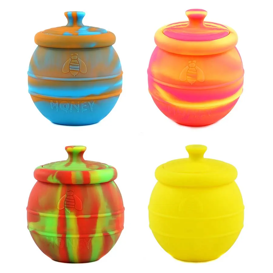 Storage bottles silicone 500 ml bee sweet jars smoking boxes oil dab rig housekeeping home kitchen ware