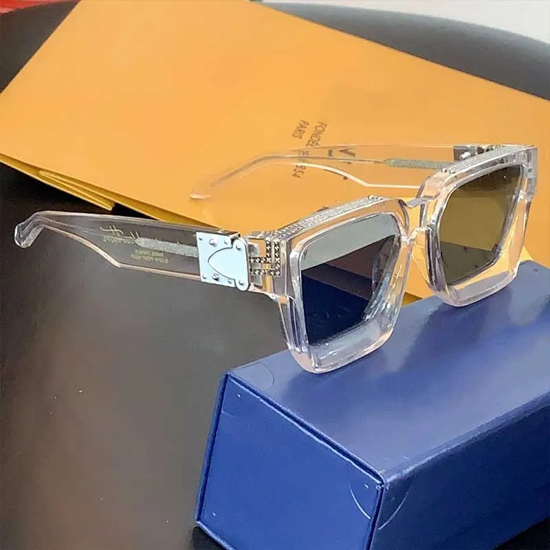 Millionaire Square Frame Sunglasses Outlet With Transparent Color