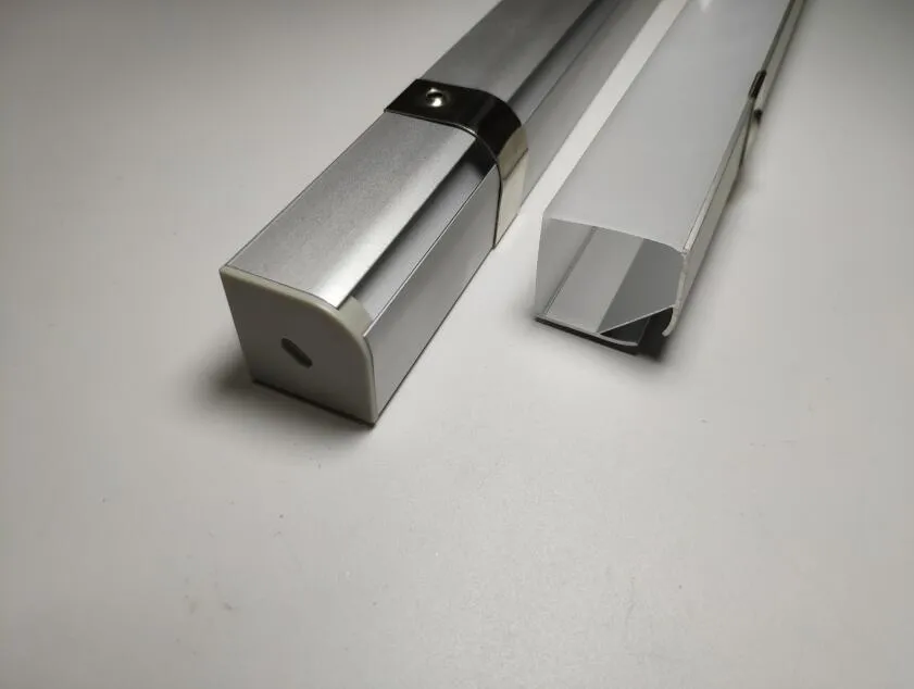 Kostenloser Versand 2 M/TEILE 50 TEILE/LOS, breiterer und aufgehängter LED-Aluminiumprofilkanal für LED-Streifen mit klarer/milchiger diffuser Abdeckung