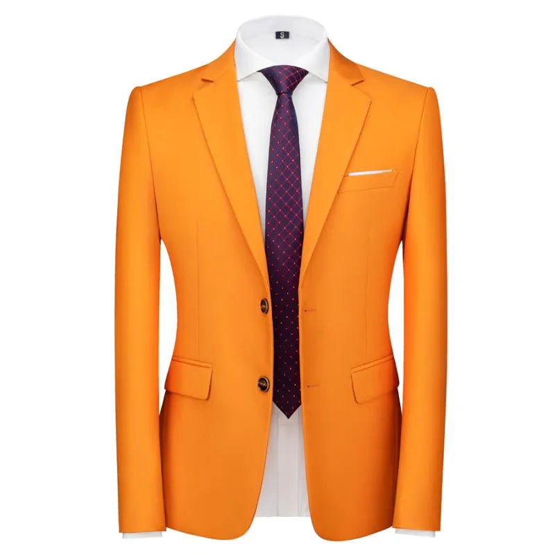 Men's Suits & Blazers Rsfocus Arrival Orange Men Suit Set Formal Wedding For Slim Fit Groom Tuxedo Jacket With Pants 2 Piece 2275