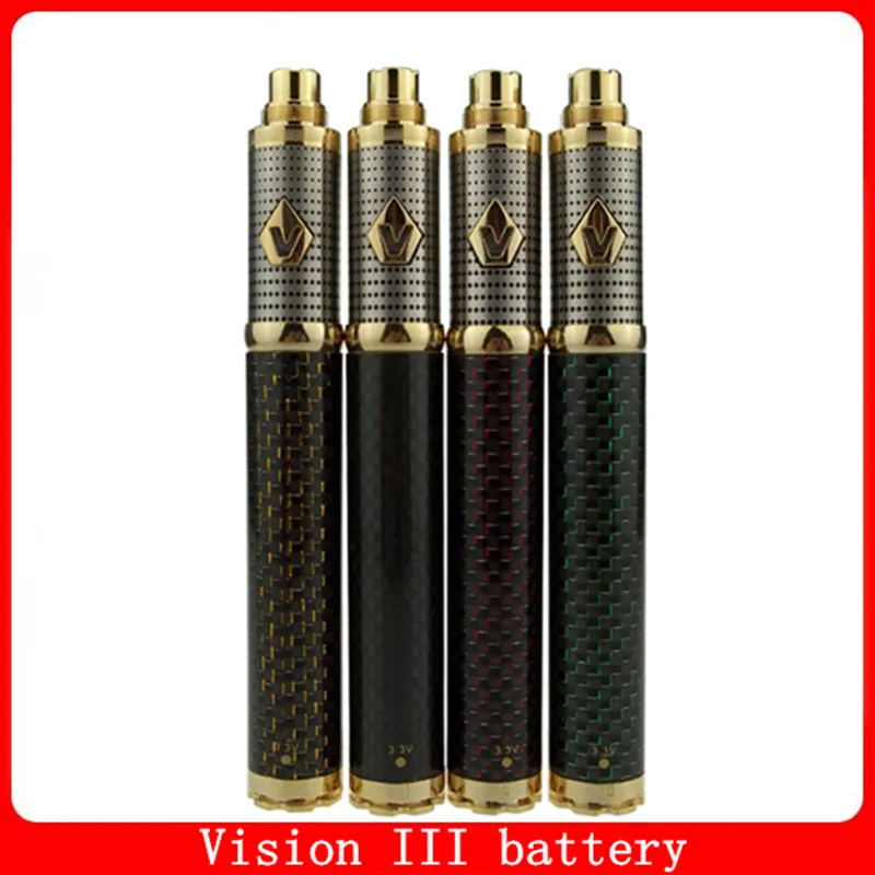 Vision spinner III 3 e cigarette Battery Adjustable Voltage 1650mAh carbon fiber Vision VV III Batteries 510 thread vape pen fit ego evod Vaporizer