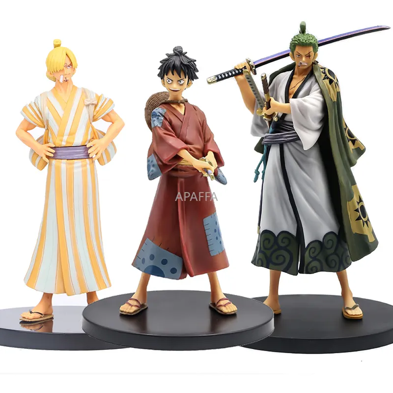 Uma peça q versão roronoa zoro estatueta sanji luffy figuras