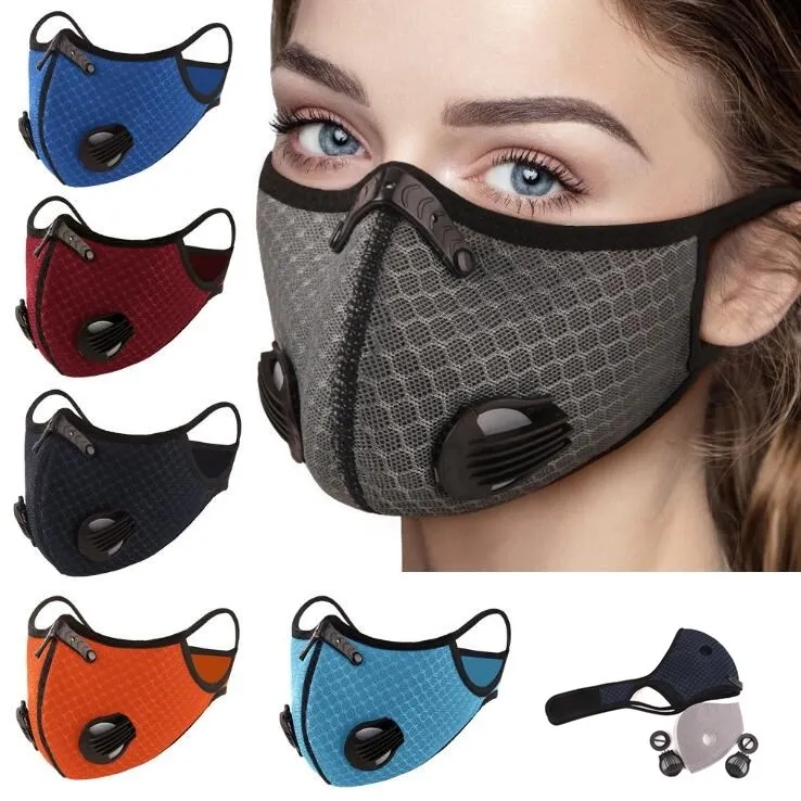 Máscara de ciclismo com filtro Respiração Válvula Eloques à prova de poeira-à prova de impermeável máscara de proteção homens mulheres esportes ao ar livre máscaras face