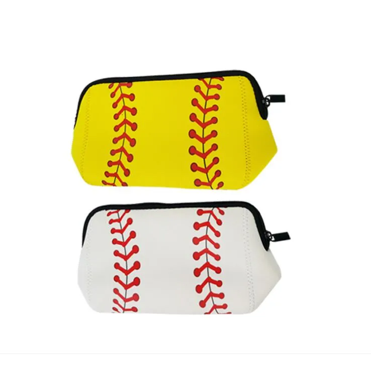 50 adet toptan yeni Neopren Costoomized el Çantası Su Geçirmez Makyaj Çantaları beyzbol ve softbol çanta