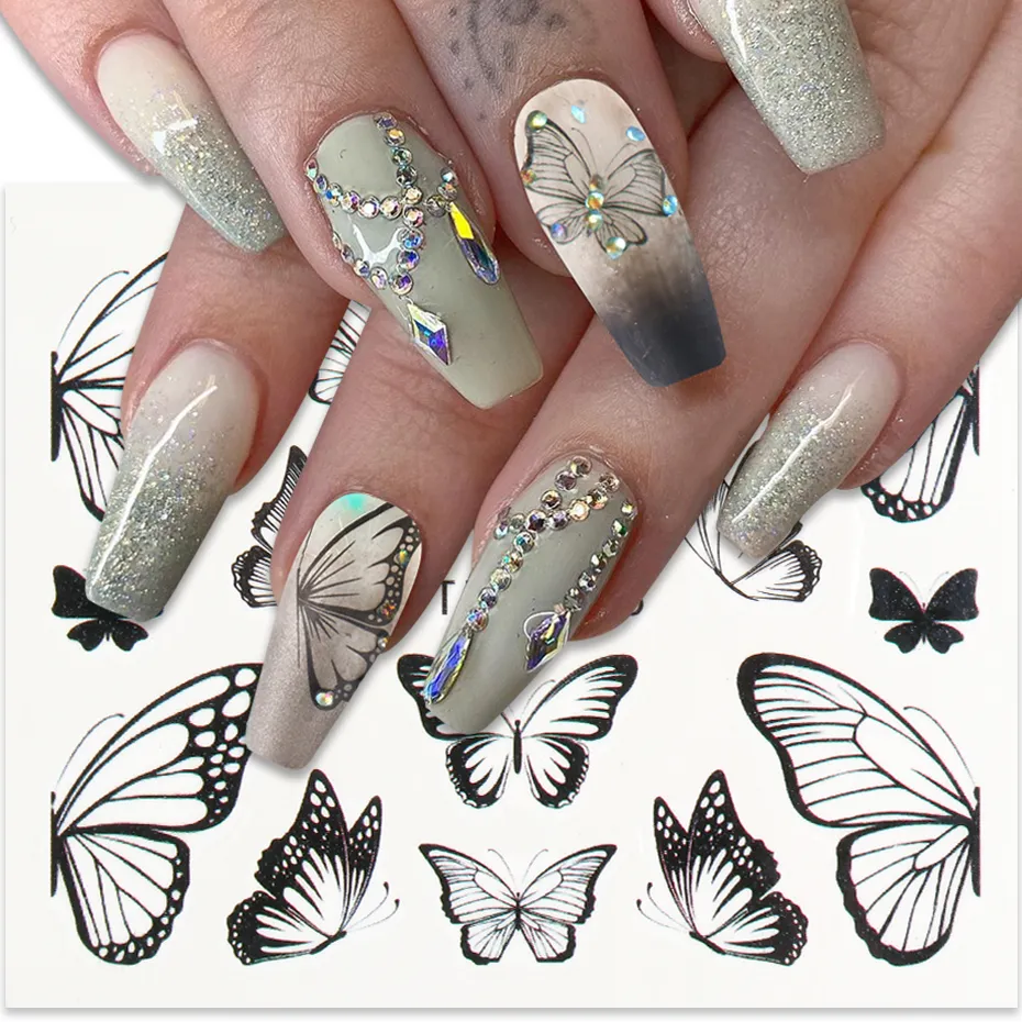 Holographic Butterfly Nail Stickers for Women 12 Sheets Nail Art Decor –  YOOCUS