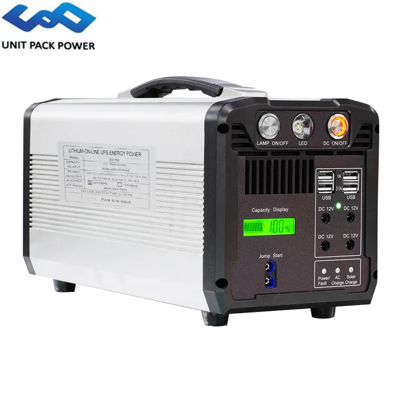 UPP 750W Draagbare Power Station 610Wh Solar Generator Backup Supply AC / DC / USB / Type-C Meerdere Output UPS Noodbatterij