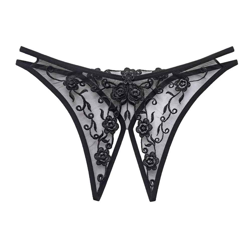 Sexy Women Open Crotch G String Panties Mesh Embroidery Flower Retro Hollow  Out Transparent Thong Underwear Lace Underpatns Bikini G String Briefs From  Harrypotter_jewelry, $2.01