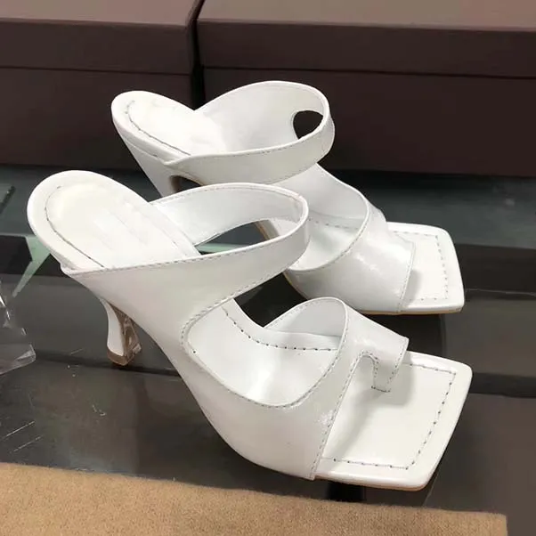 2021 New Designer Sandals Woman Dress Shoes Luxury Flip Flop Nappa Dream Square toe Sandal Ladies Casual Slippers High Heels With box